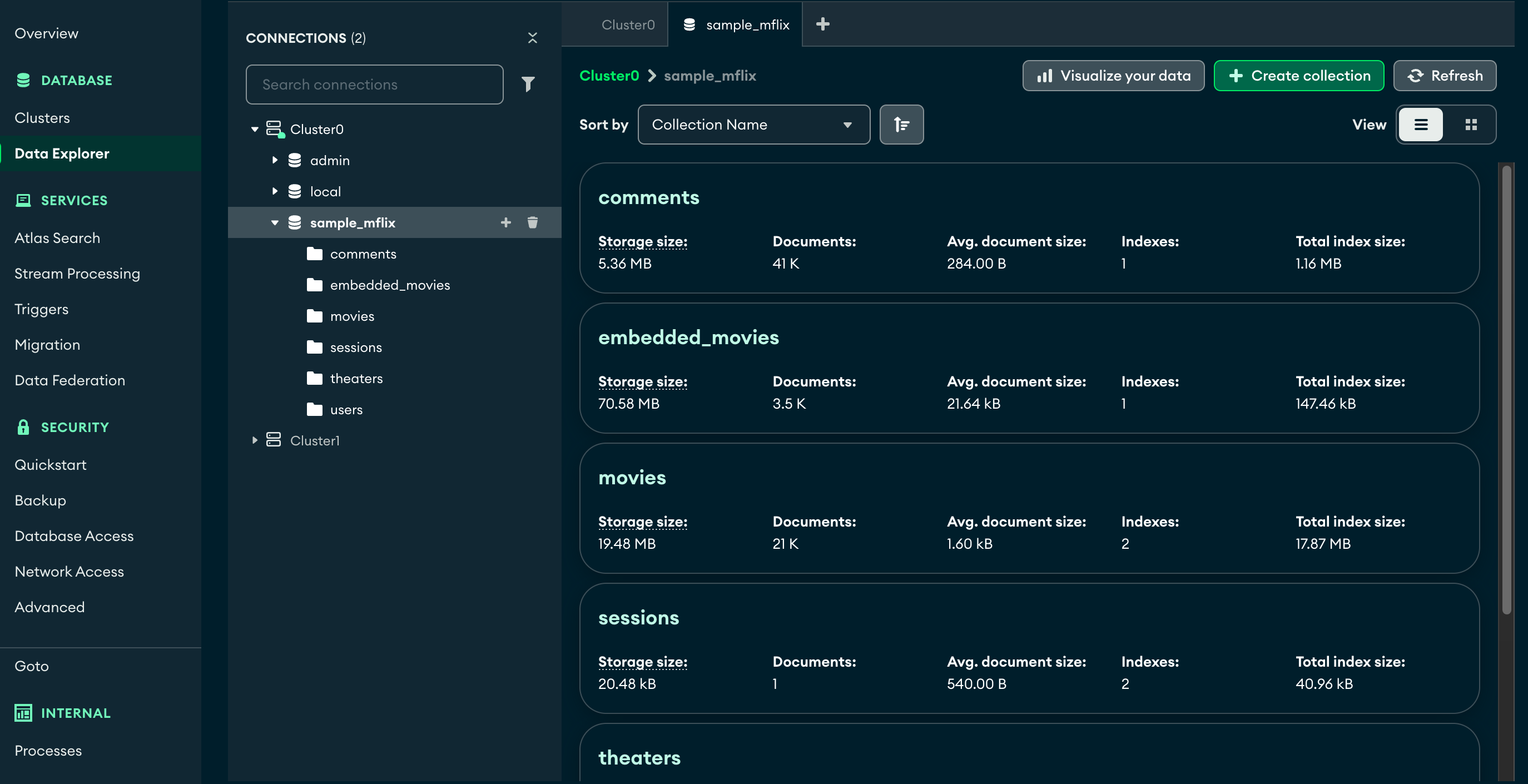 Select database